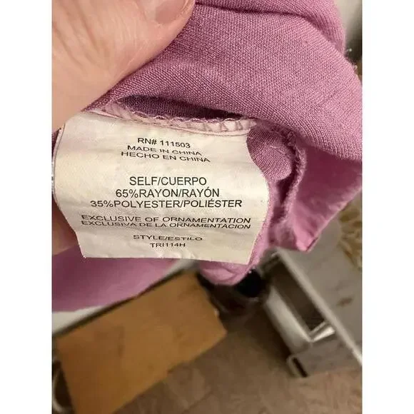 Fig and Flower purple boho button down top & lace sleeve detailing size Large - Picture 5 of 7